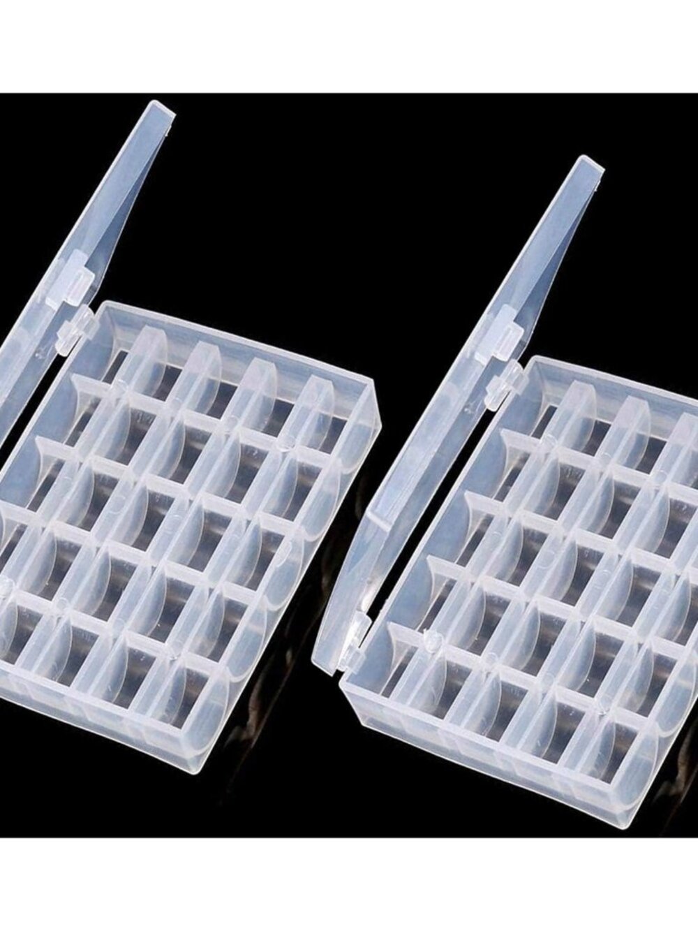 Bobbin Box,Machine Bobbin Organizer Plastic Case,Transparent 25 Slots Empty Bobb